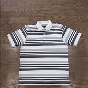 Men's Ben Hogan Striped Golf Polo Shirt - Black and White